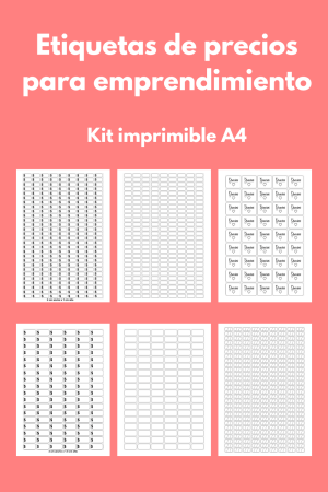 etiquetas de precio para emprendimiento