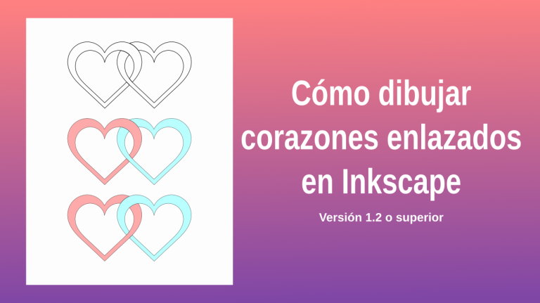 Corazones enlazados - Dibujo vectorial paso a paso