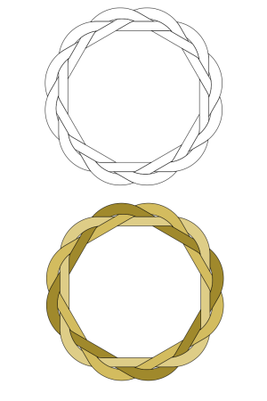 Marco decorativo trenzado tres colores