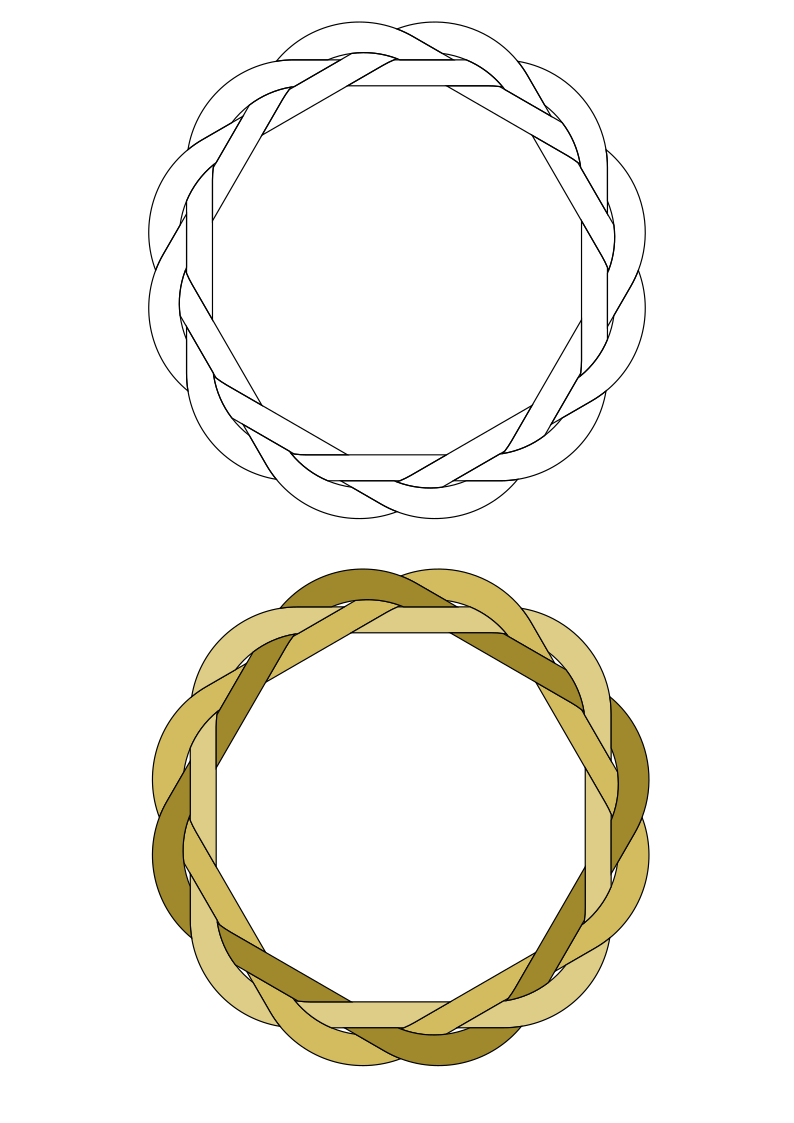 Marco decorativo trenzado tres colores