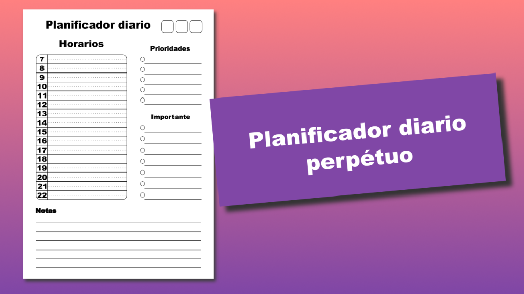 Planificador diario minimalista perpétuo